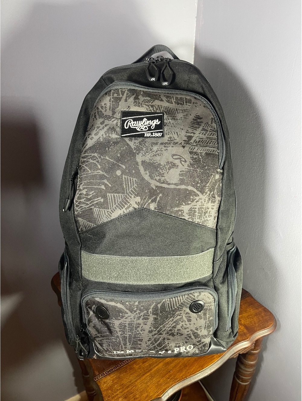 Rawlings Black and Gray The Mark of a Pro Backpack